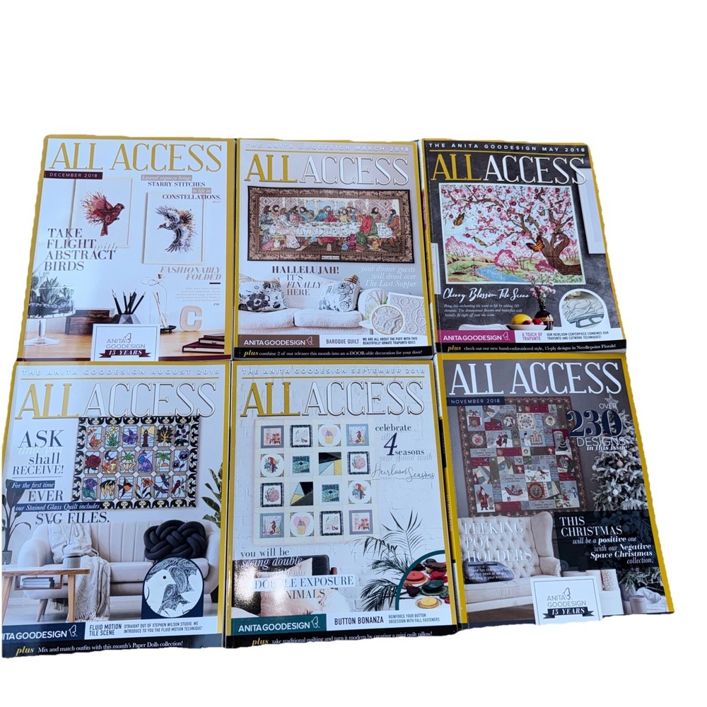 Anita Goodesign All Access Machine Embroidery 6 Books Plus CD Lot 2018